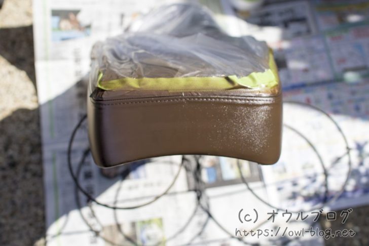 バイクシートのロゴが完全に消せた