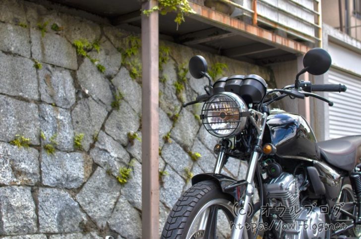 バイク用ヘッドライトガード取り付け