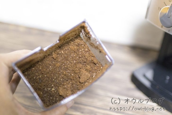 均一に挽かれている豆