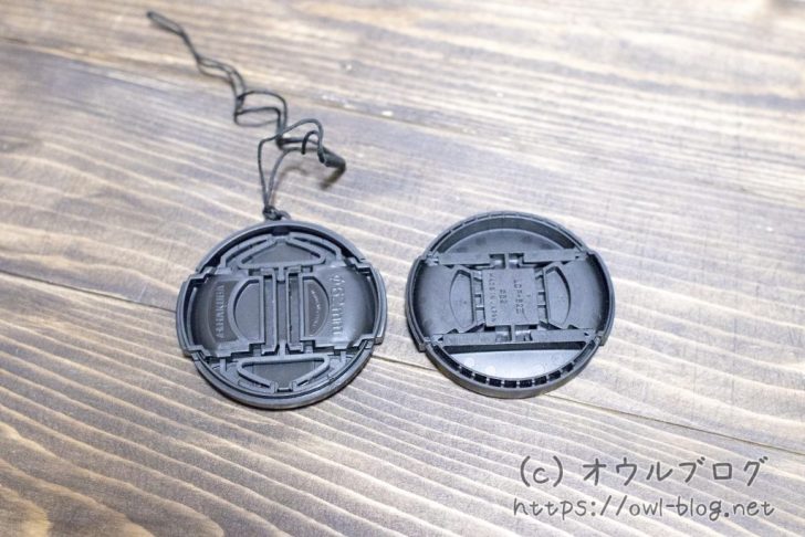 HAKUBAレンズキャップとSIGMAレンズキャップの比較（裏）