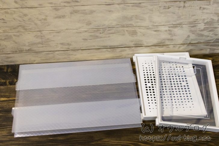 シューズボックス 組み立て前のパーツ